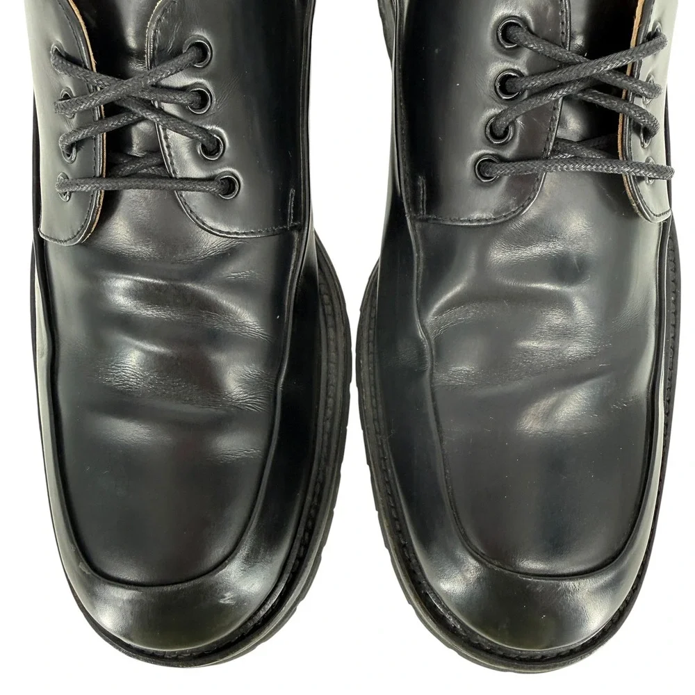To Boot New York Apron Toe Derby Shoes Men 10.5 Black Leather Chunky Lug Sole